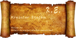 Kreisler Etelka névjegykártya